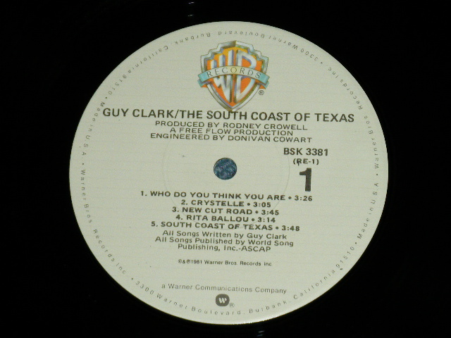 画像: GUY CLARK -  THE SOUTH COAST OF TEXAS  (E MINT-/MINT- )  / 1981 US AMERICA ORIGINAL Used LP 