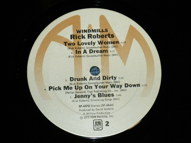 画像: RICK ROBERTS-  WINDMILLS ( MINT-/MINT- )  / 1974? Version?  US AMERICA "2nd Press Label"  Used LP