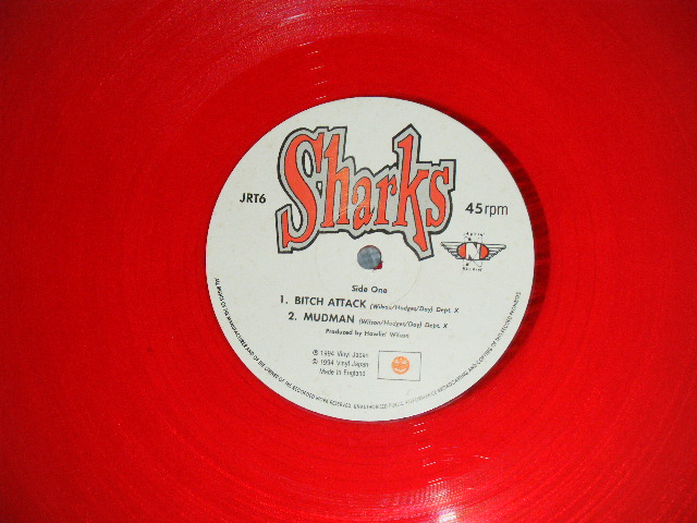 画像: THE SHARKS - BITCH ATTACK ( 4 TRracks EP ) ( Ex+++/MINT-)   /  1994 UK ENGLAND  ORIGINAL "RED WAX Vinyl"  Used  12" EP 