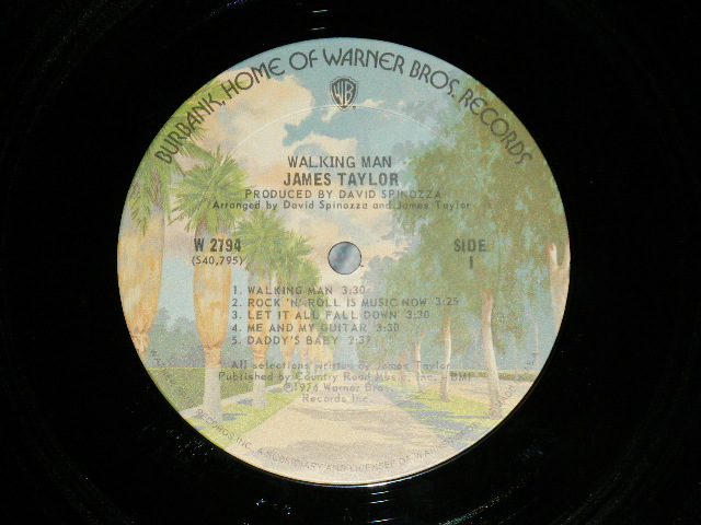 画像: JAMES TAYLOR - WALKING MAN  (Matrix   A) W2794- 40795-RCA-1 MCR    B) W2794-40796-RCA-1  GOOD NITE NOW MCR   ) ( Ex+/MINT-  B-2~4:Ex :Cut Out,EDSP) / 1974 US AMERICA ORIGINAL Used  LP