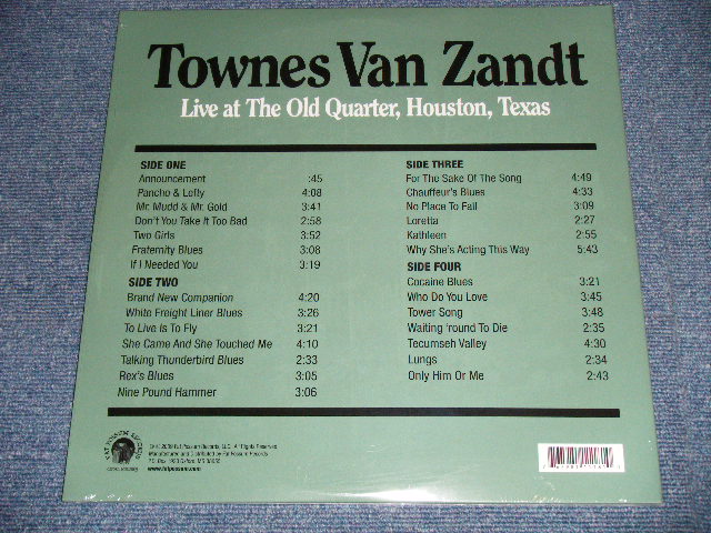 画像: TOWNES VAN ZANDT  - LIVE AT THE OLD QUARTER, HOUSTON,TEXAS  ( SEALED )  / 2009 US AMERICA  ORIGINAL "180 gram Heavy Weight"  "BRAND NEW Sealed" 2-LP's