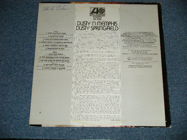 画像: DUSTY SPRINGFIELD - DUSTY IN MEMPHIS ( Ex++/Ex+++ : BB, WOBC,) / 1969 US AMERICA ORIGINAL 1st Press "GREEN & RED Label" "1841 BROADWAY Label" Used LP 