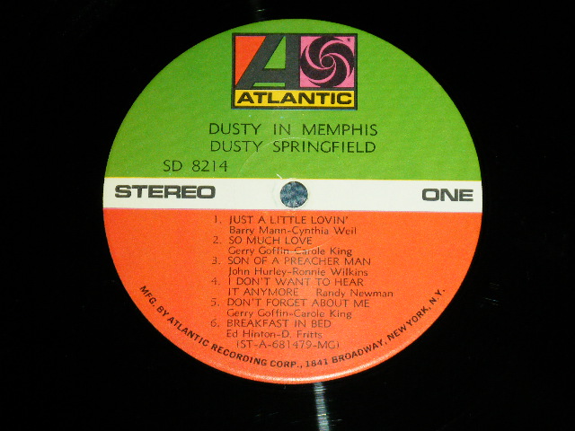 画像: DUSTY SPRINGFIELD - DUSTY IN MEMPHIS ( Ex++/Ex+++ : BB, WOBC,) / 1969 US AMERICA ORIGINAL 1st Press "GREEN & RED Label" "1841 BROADWAY Label" Used LP 