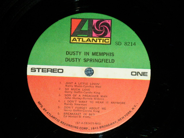 画像: DUSTY SPRINGFIELD - DUSTY IN MEMPHIS ( Ex++/Ex+++ ) / 1969 US AMERICA ORIGINAL 1st Press "GREEN & RED Label" "1841 BROADWAY Label" Used LP 