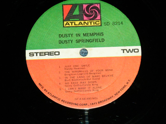 画像: DUSTY SPRINGFIELD - DUSTY IN MEMPHIS (Matrix # A)STA-681479PR 2S B)STA-681480PR 2S)"RCA Records Pressing Plant Press in Indianapolis" (Ex++, Ex-/Ex++ STOFC, TEAR) / 1969 US AMERICA ORIGINAL RARE Press "PLUM/PURPLE & GOLD/BROWN Label" "NO ADDRESS CREDIT Label" Used LP 