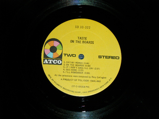 画像: TASTE (RORY GALLAGHER) - ON THE BOARDS ( Ex+/Ex+++ : SWOBC,SWOFC)   / 1970 US ORIGINAL 1st Press "YELLOW Label" "1841 BROADWAY Label" Used LP 
