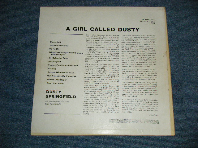 画像: DUSTY SPRINGFIELD - A GIRL CALLED DUSTY ( Ex+/MINT-) / 1964 UK ENGLAND ORIGINAL MONO Used LP 