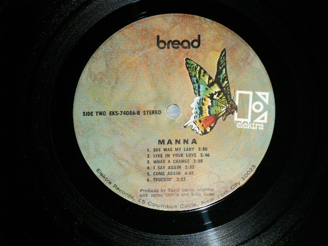 画像: BREAD - MANNA  (MATRIX NUMBER   A)EKS 74086-A-CP    B) EKS 75011-B-1 CP ) ( MINT-/Ex+++ Looks:MINT-) / 1971 US AMERICA Original 1st Press "BUTTERFLY Label" "WINDOW Jacket" Used LP  