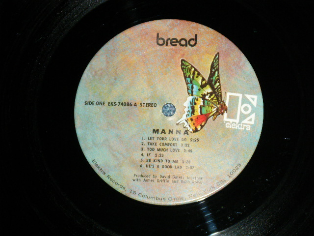 画像: BREAD - MANNA  (MATRIX NUMBER      A)EKS 74086-A-1   CSM     B) EKS 75011-B-1  CSM ) ( Ex++/Ex+++) / 1971 US AMERICA Original 1st Press "BUTTERFLY Label" "WINDOW Jacket" Used LP  