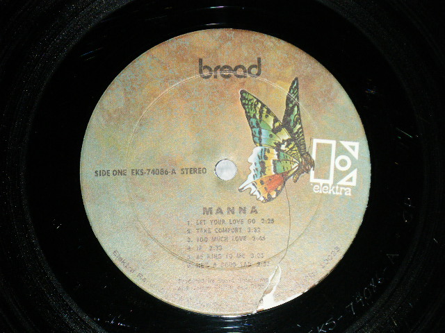 画像: BREAD - MANNA  (MATRIX NUMBER   A)EKS 74086-A-CP    B) EKS 75011-B-1 CP ) ( MINT-/Ex+++ Looks:MINT-) / 1971 US AMERICA Original 1st Press "BUTTERFLY Label" "WINDOW Jacket" Used LP  