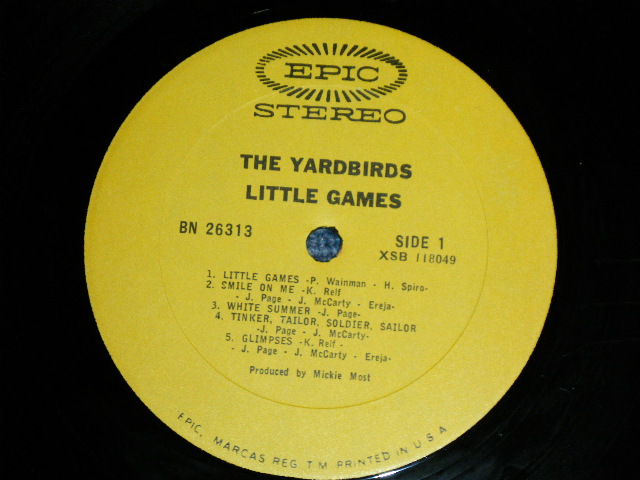 画像: THE YARDBIRDS  - LITTLE GAMES  (Ex+/Ex+++ Looks: VG++　MINT-,) / 1980's US AMERICA  REISSUE or REPRO  "STEREO " Used LP 