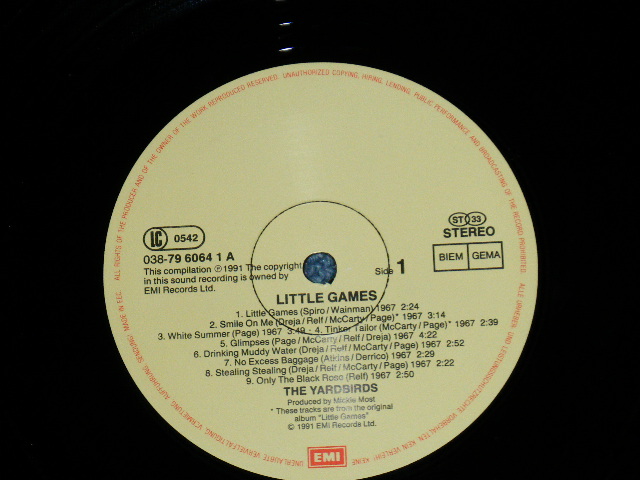 画像: THE YARDBIRDS  - LITTLE GAMES ( With BONUS TRACKS )  (MINT-/MINT-,) / 1991  UK ENGLAND REISSUE Used LP 