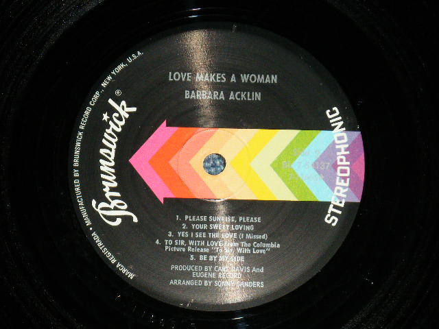 画像: BARBARA ACKLIN - LOVE MAKES A WOMAN  ( Ex+++/Ex+++: BB) / 1968  US AMERICA ORIGINAL Used  LP