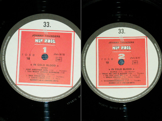 画像: JOHNNY THUNDERS ( of NEW YORK DOLLS ) & The HEARTBREAKERS - IN COLD BLOOD ( MINT-/MINT- ) /  1983 FRANCE ORIGINAL  Used  2-LP 