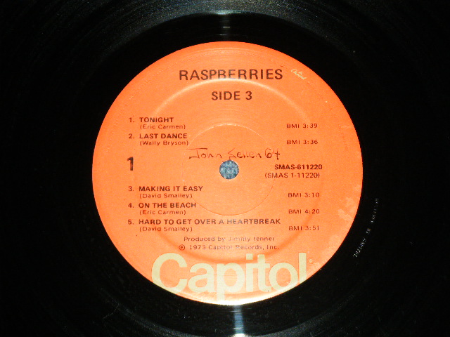 画像: RASPBERRIES ( w/ ERIC CARMEN ) - SIDE 3  ( Ex++/Ex+++ Looks:Ex+++) / 1973  US AMERICA ORIGINAL "SHAPED Cover" "Mail Order CAPITOL Record Club Release"  "ORANGE with OLIVE GREEN 'CAPITOL' at Bottom  LABEL" Used LP  