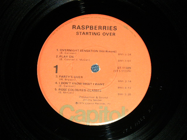 画像: RASPBERRIES ( w/ ERIC CARMEN ) - STARTING OVER : With POSTER ( Ex/Ex+++ ) / 1972  US AMERICA ORIGINAL  "ORANGE with OLIVE GREEN 'CAPITOL' at Bottom  LABEL" Used LP  