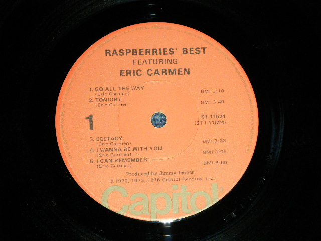 画像: RASPBERRIES ( w/ ERIC CARMEN ) -  BEST: With Custom Inner Sleeve (Ex+++/MINT- ) / 1976  US AMERICA ORIGINAL  "ORANGE with OLIVE GREEN 'CAPITOL' at Bottom  LABEL" Used LP  