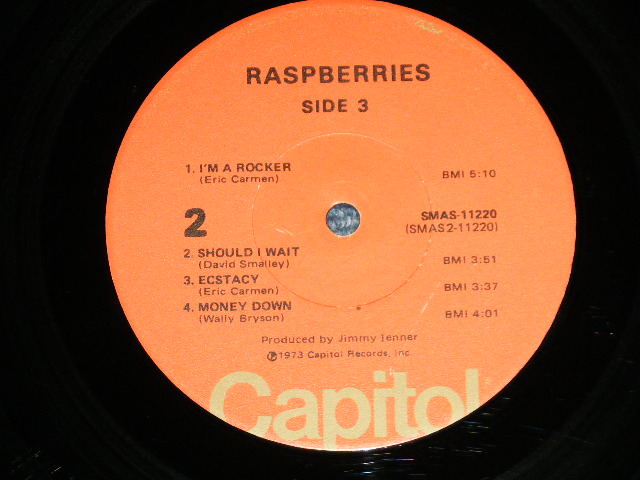 画像: RASPBERRIES ( w/ ERIC CARMEN ) - SIDE 3  ( Ex-/Ex++) / 1973  US AMERICA ORIGINAL "SHAPED Cover"  "ORANGE with OLIVE GREEN 'CAPITOL' at Bottom  LABEL" Used LP  