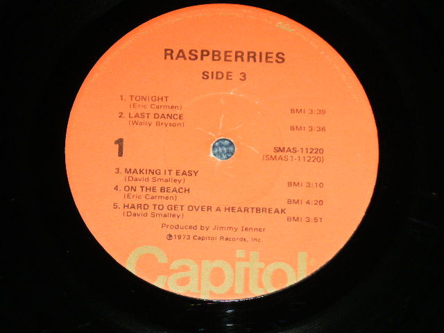 画像: RASPBERRIES ( w/ ERIC CARMEN ) - SIDE 3  ( Ex-/Ex++) / 1973  US AMERICA ORIGINAL "SHAPED Cover"  "ORANGE with OLIVE GREEN 'CAPITOL' at Bottom  LABEL" Used LP  