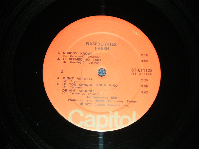 画像: RASPBERRIES ( w/ ERIC CARMEN ) - FRESH ( Ex+/MINT- Looks:Ex+++ ) / 1972  US AMERICA ORIGINAL "MAIL ORDER : CAPITOL RECORD CLUB"  "ORANGE with OLIVE GREEN 'CAPITOL' at Bottom  LABEL" Used LP 