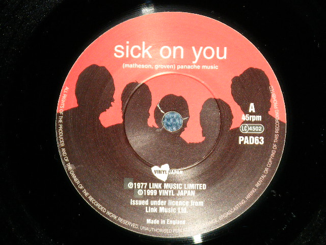 画像: The BOYS - SICK ON YOU : SODA DRESSING ( MINT/MINT )  / 1999 UK ENGLAND REISSUE RE-PRO?  Used 7" Single with Picture Sleeve