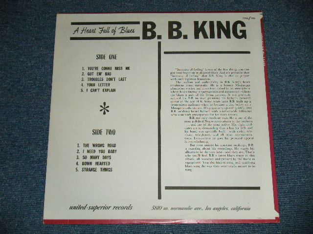 画像: B.B.KING  B.B. KING- A HEART FULL OF BLUES( Ex++/MINT- : EDSP)  / 1970's  US AMERICA ORIGINALUsed  LP