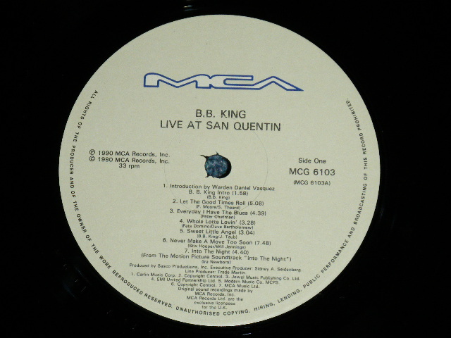 画像: B.B.KING B.B. KING - LIVE AT SANQUENTIN  ( MINT-/MINT- )  / 1990 US AMERICA ORIGINAL Used LP 