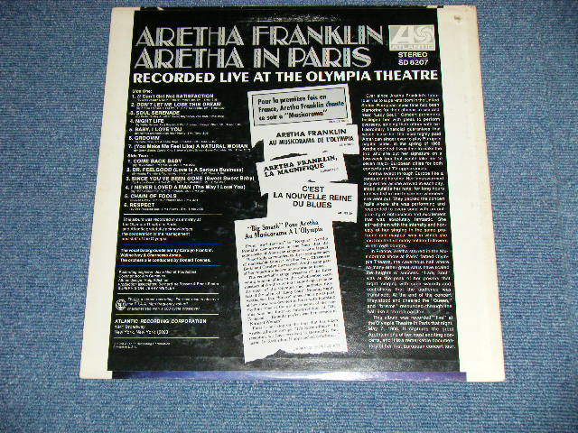 画像: ARETHA FRANKLIN - ARETHA IN PARIS  (MATRIX #   HAND WRITING  STYLE )   A)ST-A-681373-B  B)ST-A-681374-B  ) ( Ex+/Ex+++ ; BB )  / 1968 US AMERICA 1st press "RED & Green Label" "1841 BROADWAY Label" Used LP  