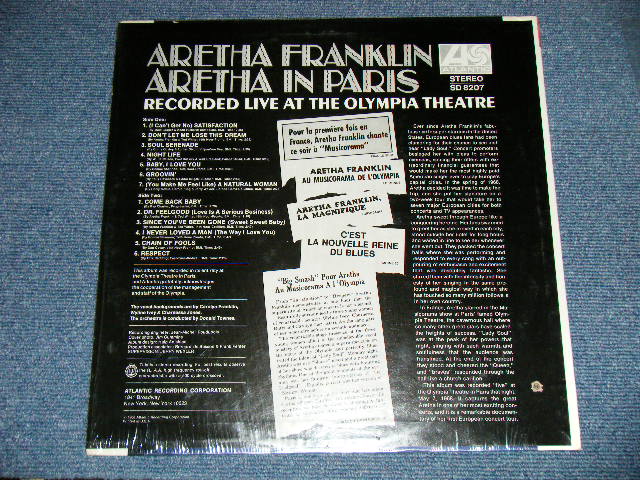 画像: ARETHA FRANKLIN - ARETHA IN PARIS  (MATRIX # ( TYPING STYLE )   A)ST-A-681373-1B  B)ST-A-681374-1B   CT  ) ( Ex+++/Ex++ : BB )  / 1968 US AMERICA d 1st press "RED & Green Label" "1841 BROADWAY Label" Used LP  