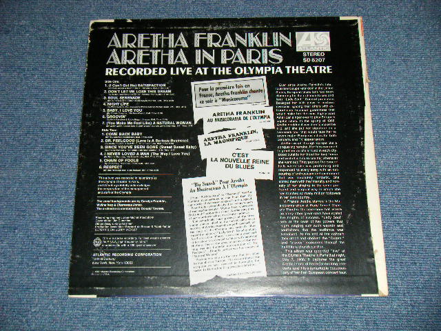 画像: ARETHA FRANKLIN - ARETHA IN PARIS  (MATRIX # ( TYPING STYLE )   A)ST-A-681373-1A  B)ST-A-681374-1B) ( E+/Ex+ : EDSP  )  / 1968 US AMERICA 1st press "RED & Green Label" "1841 BROADWAY Label" Used LP  