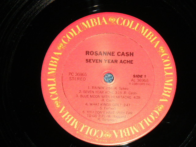 画像: ROSANNE CASH ( With GERRY McGEE of The Ventures,BOOKER T. JONES,RODNEY CROWELL,EMMYLOU HARRIS +more)  - SEVEN YEAR ACHE ( Ex+/MINT-)   / 1981 US AMERICA ORIGINAL Used LP