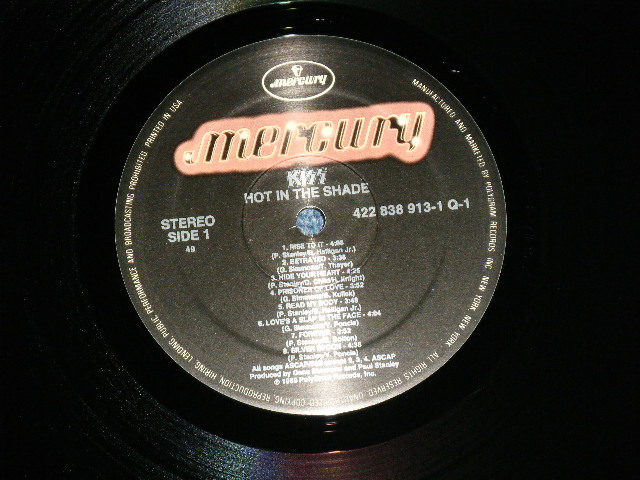 画像:  KISS - HOT IN THE SHADE ( Ex+++/MINT-) / 1989 US AMERICA ORIGINAL Used   LP 