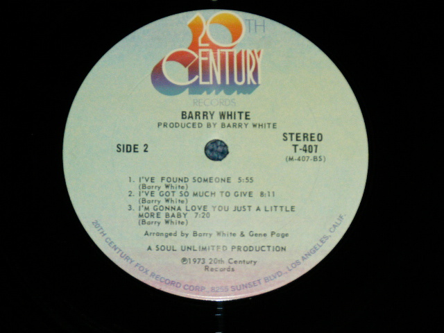 画像: BARRY WHITE - I LOVE TO SING THE SONGS I SING (Ex+/MINT-) /  1979 US AMERICA ORIGINAL Used  LP