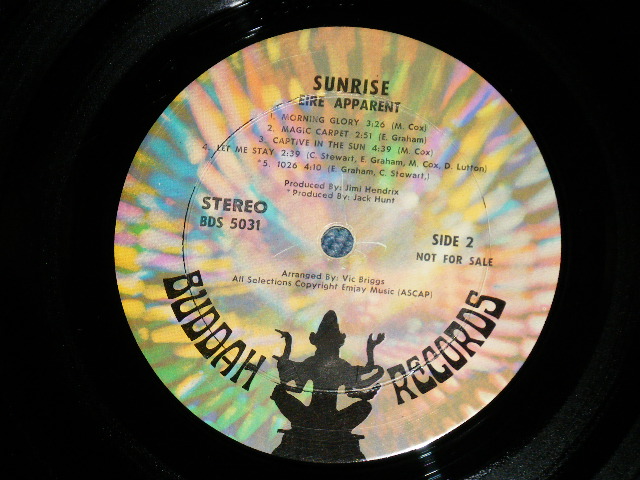 画像: EIRE APPARRENT - SUN RISE : Produced by JIMI HENDRIX ( VG+++/Ex+++ Looks: Ex++)  / 1969 US AMERICA ORIGINAL "PROMO" Used LP 