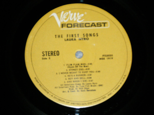 画像: LAURA NYRO - LAURA NYRO THE FIRST SONGS ( VG+++/Ex++ A-2:VG++ )   /  1967 US AMERICA ORIGINAL STEREO Used  LP