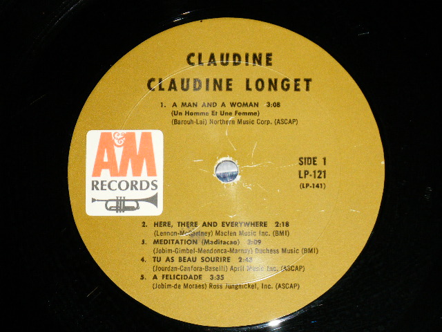 画像: CLAUDINE LONGET -  CLAUDINE ( Matrix #  A) LP-141  RE-1  △10118     B) LP-142  RE-1  △10118-X  )( Ex++/Ex++ A-1:VG++ : BB ) / 1967 US AMERICA ORIGINAL "BROWN Label"  MONO Used LP 
