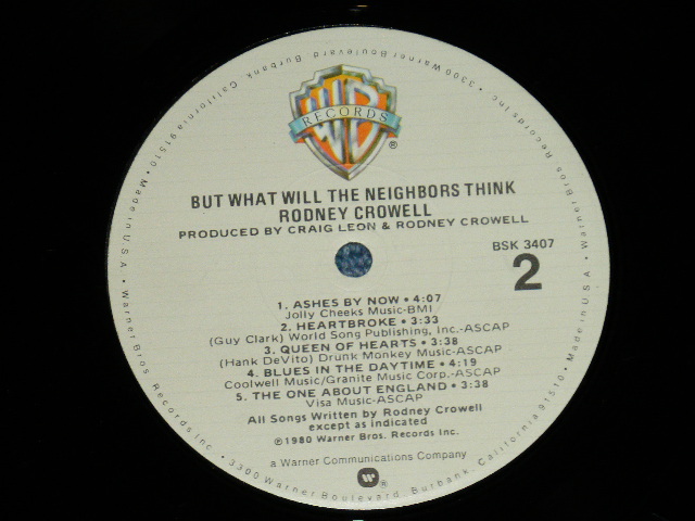 画像: RODNEY CROWELL - BUT WHAT WILL THE NEIGHBORS THINK ( Ex+++/MINT-)   /  1980 US AMERICA ORIGINAL Used  LP