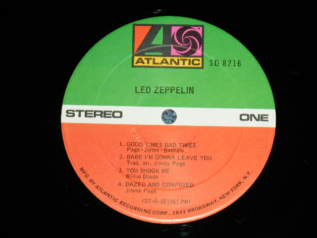 画像: LED ZEPPELIN - I ( Matrix # A)ST-A-7181461-A  RG/B))ST-A-7181462-A  RG ) ( Ex++/MINT- )  / 1969 US AMERICA ORIGINAL 1st Press  '1841 BROADWAY' Label Used LP With Original Inner sleeve