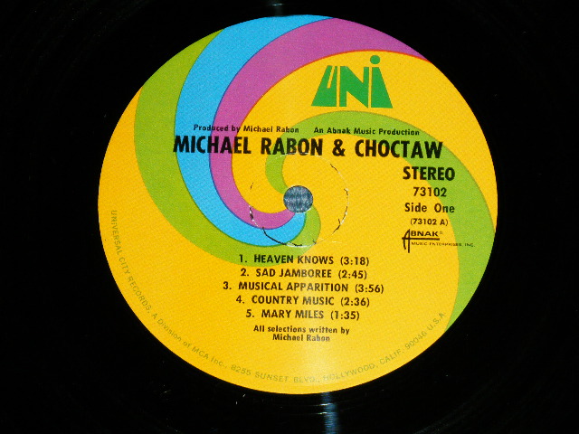 画像: MICHAEL RABON & CHOCTAW ( ex : FIVE AMERICANS ) -  MICHAEL RABON & CHOCTAW (  Ex/Ex+++) / 1969 US AMERICA ORIGINAL Used LP 