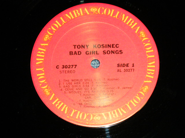 画像: TONY KISINEC - BAD GIRL SONGS ( Ex+/MINT- : Cut Out,EDSP)   / 1970's 's US AMERICA ORIGINAL Used LP