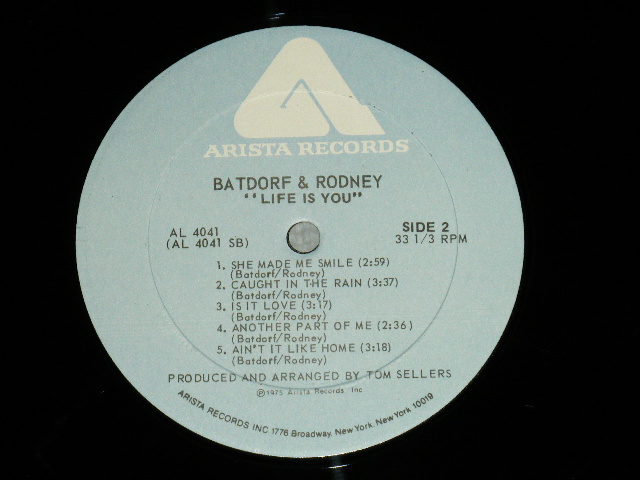 画像: BATDORF & RODNEY  -  LIFE IS YOU (Ex++/Ex+++ SWOFC ) / 1975 US AMERICA ORIGINAL Used LP 