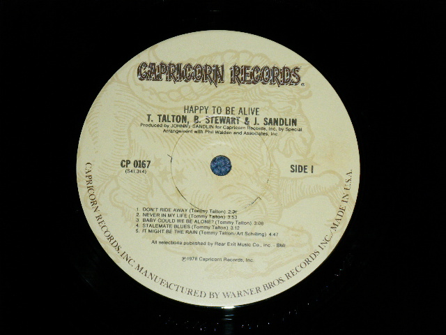 画像: T.TALTON / B.STEWART / J.SANDLIN - HAPPY TO BE ALIVE  ( Ex++/MINT-) / 1976  US AMERICA ORIGINAL Used LP 