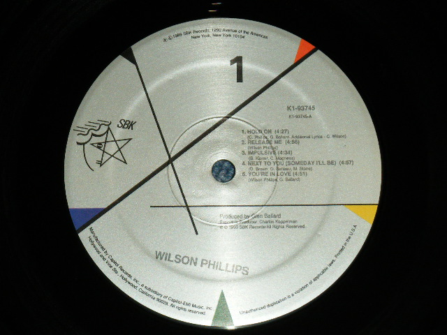 画像: WILSON PHILLIPS -  WILSON PHILLIPS ( Ex++/MINT- ) / 1990 US AMERICA ORIGINAL Used LP 