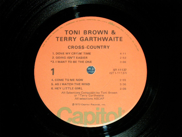 画像: TONI & TERRY - CROSS-COUNTRY (Ex+++/Ex+++ Looks:MINT-) / 1973  US AMERICA ORIGINAL 1st Press "ORANGE Label" Used LP 