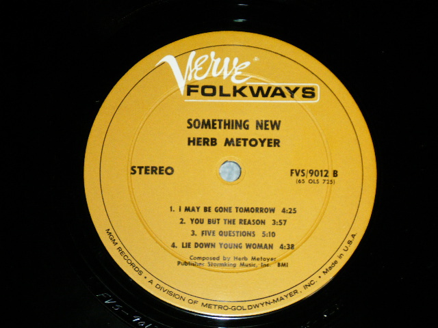 画像: HERB METOYER - SOMETHING NEW ( ACID FOLK)   ( Ex+/Ex+++  ) / 1960's  US AMERICA ORIGINAL Used LP 