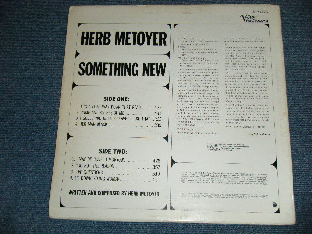 画像: HERB METOYER - SOMETHING NEW ( ACID FOLK)   ( Ex+/Ex+++  ) / 1960's  US AMERICA ORIGINAL Used LP 