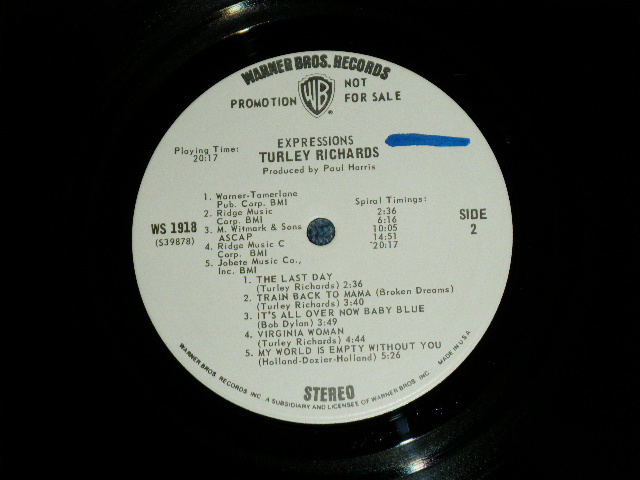 画像: TURLEY RICHARDS - EXPRESSIONS (Ex-/MINT- : WOBC,WOL)   / 1971 US AMERICA " WHITE LABEL PROMO" Used LP 