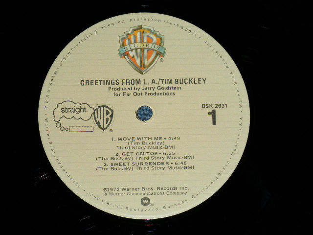 画像: TIM BUCKLEY -  GREETINGS FROM L.A. ( Ex++/Ex+++ A-1:Ex+ )   / 1978 Version US AMERICA  "3rd Press label" Used  LP 