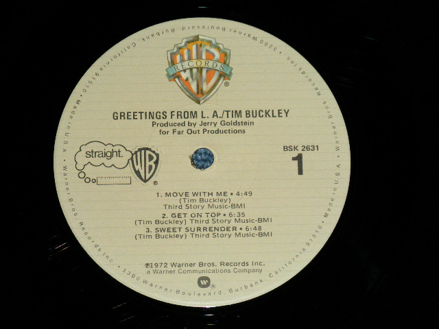 画像: TIM BUCKLEY -  GREETINGS FROM L.A. (Ex+/MINT-~Ex+++)   / MID 1973 Version US AMERICA  "2nd Press BURBANK label" Used LP 