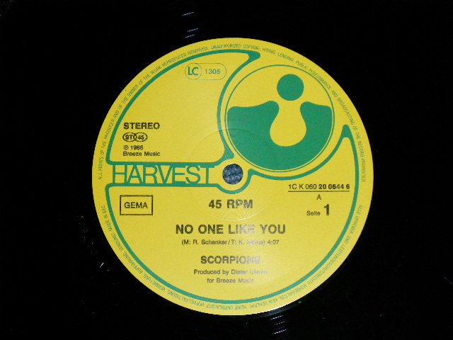 画像: SCORPIONS - NO ONE LIKE YOU ( Ex+/MINT- )  / 1985 EU  ORIGINAL Used 12"  